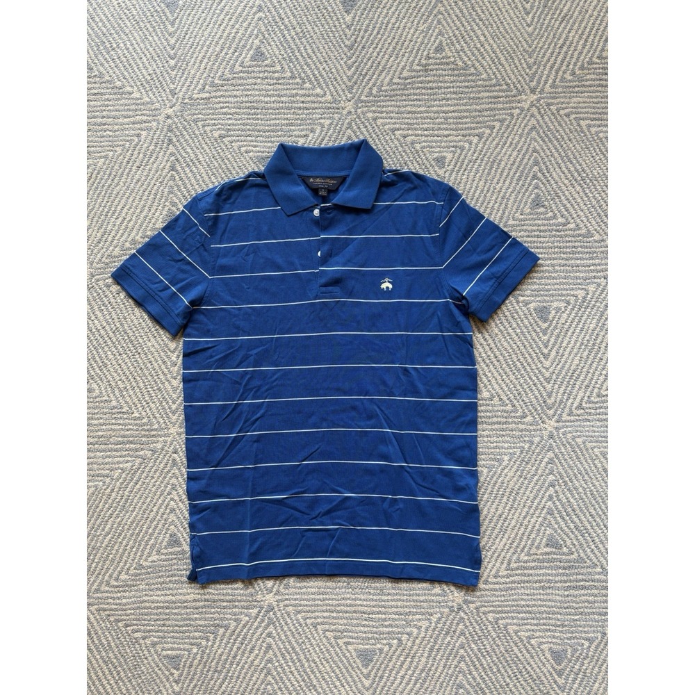 Brooks Brothers Supima Cotton Slim Fit Polo Shirt - Blue/White Stripe - Small‎